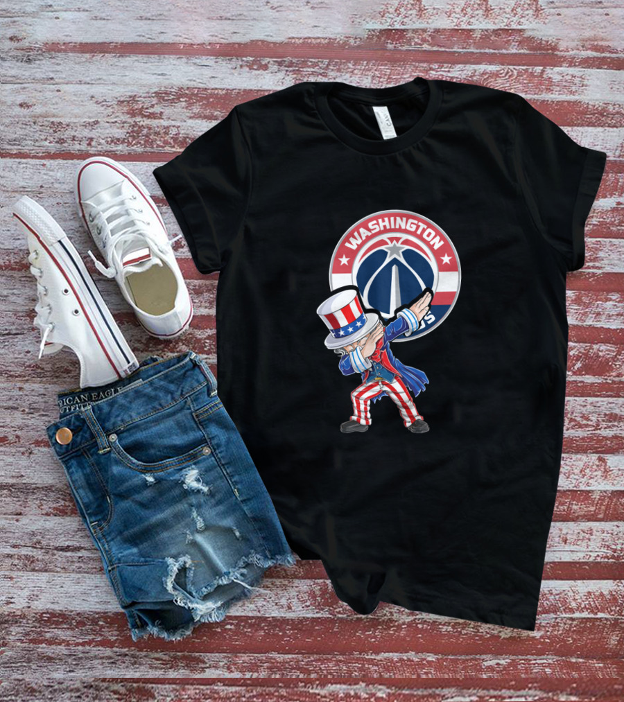 Uncle Sam Dabbing Washington Wizards 4Th July Celebration Iconic Symbol T-Shirt