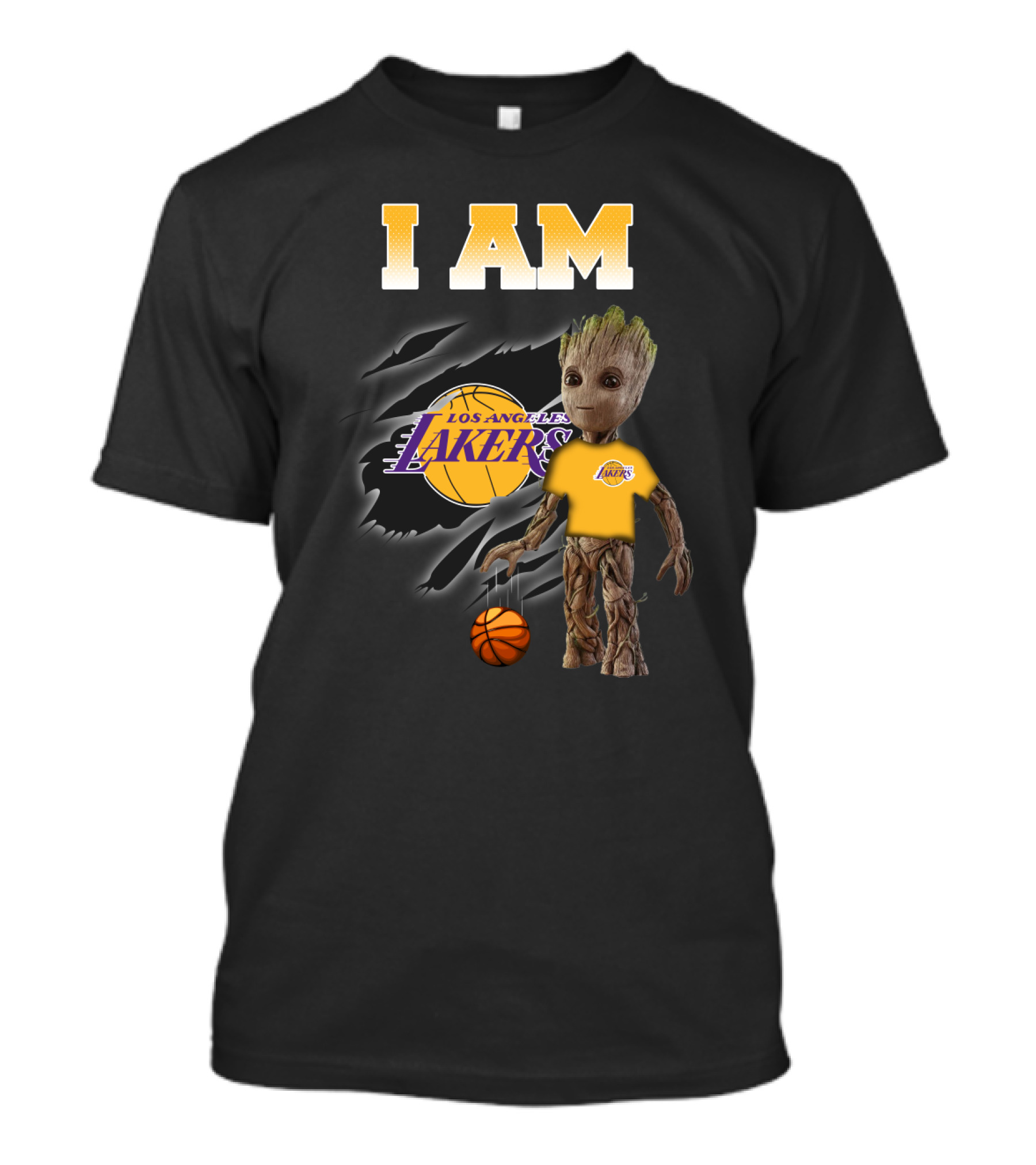 I Am Los Angeles Lakers Groot Basketball Fans T-Shirt