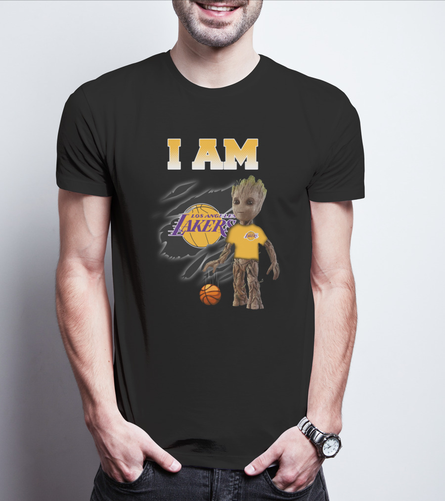 I Am Los Angeles Lakers Groot Basketball Fans T-Shirt