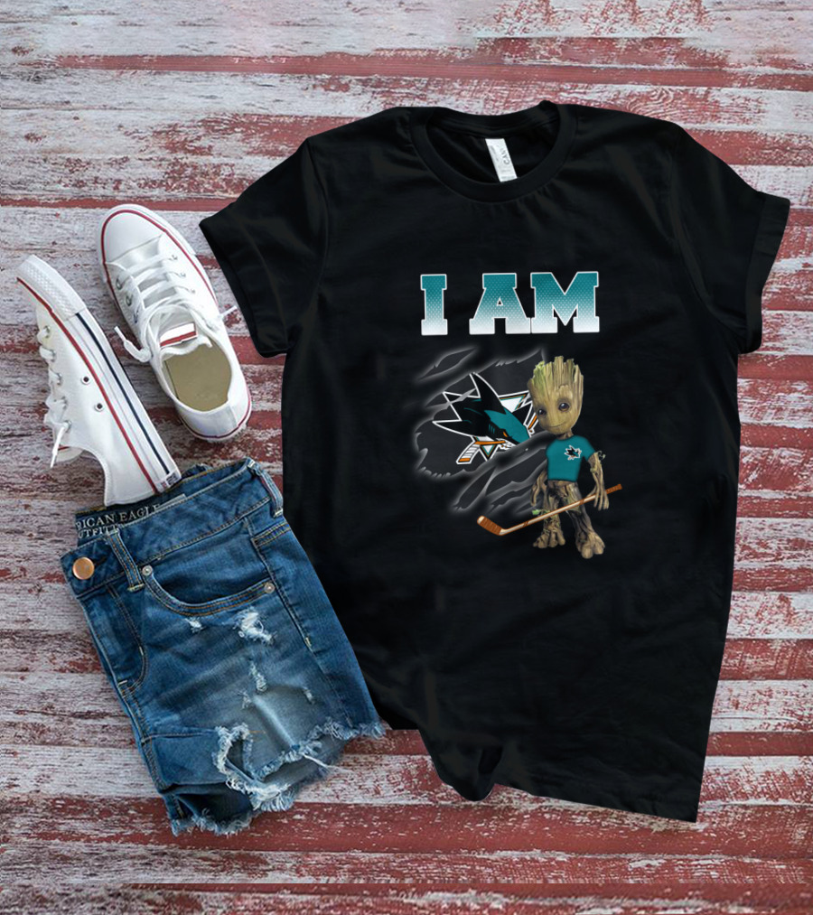 I Am San Jose Sharks Groot Fan Hockey Nhl T-Shirt