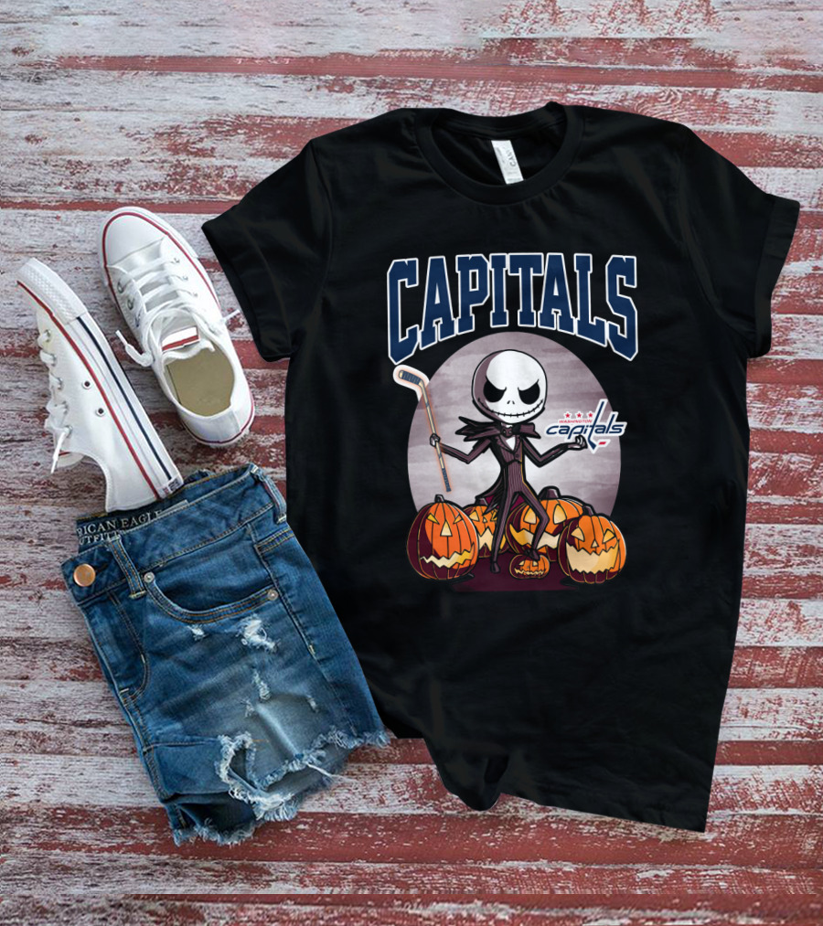 Capitals Jack Skellington Halloween Washington Capitals Hockey T-Shirt