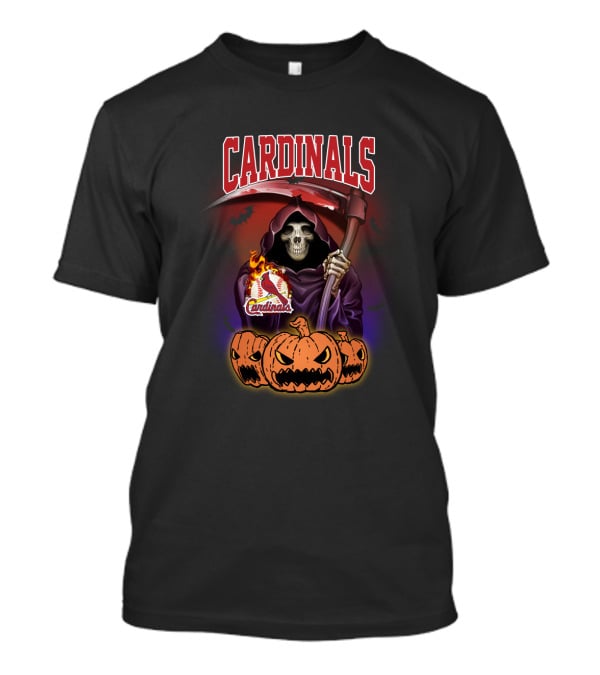 Cardinals Grim Reaper Halloween St. Louis Baseball Pumpkins T-Shirt