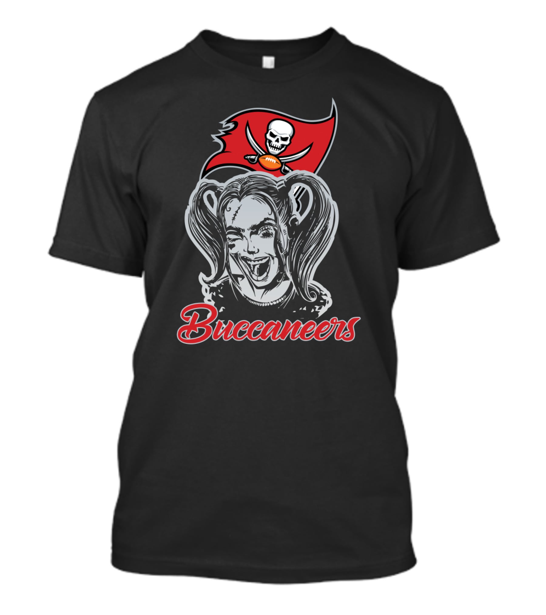 Buccaneers Harley Quinn Skull Flag Combo T-Shirt