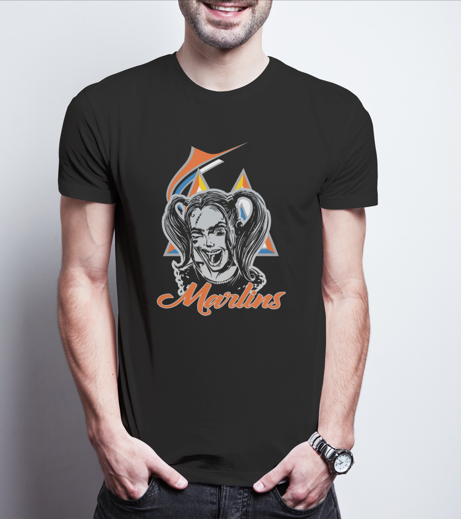 Marlins Harley Quinn Miami Baseball Fans T-Shirt