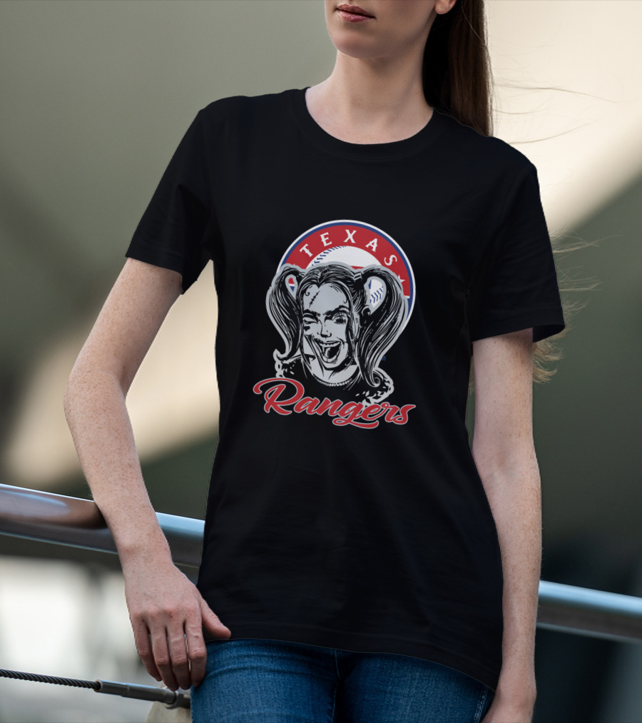 Texas Rangers Fans Harley Quinn Fusion T-Shirt