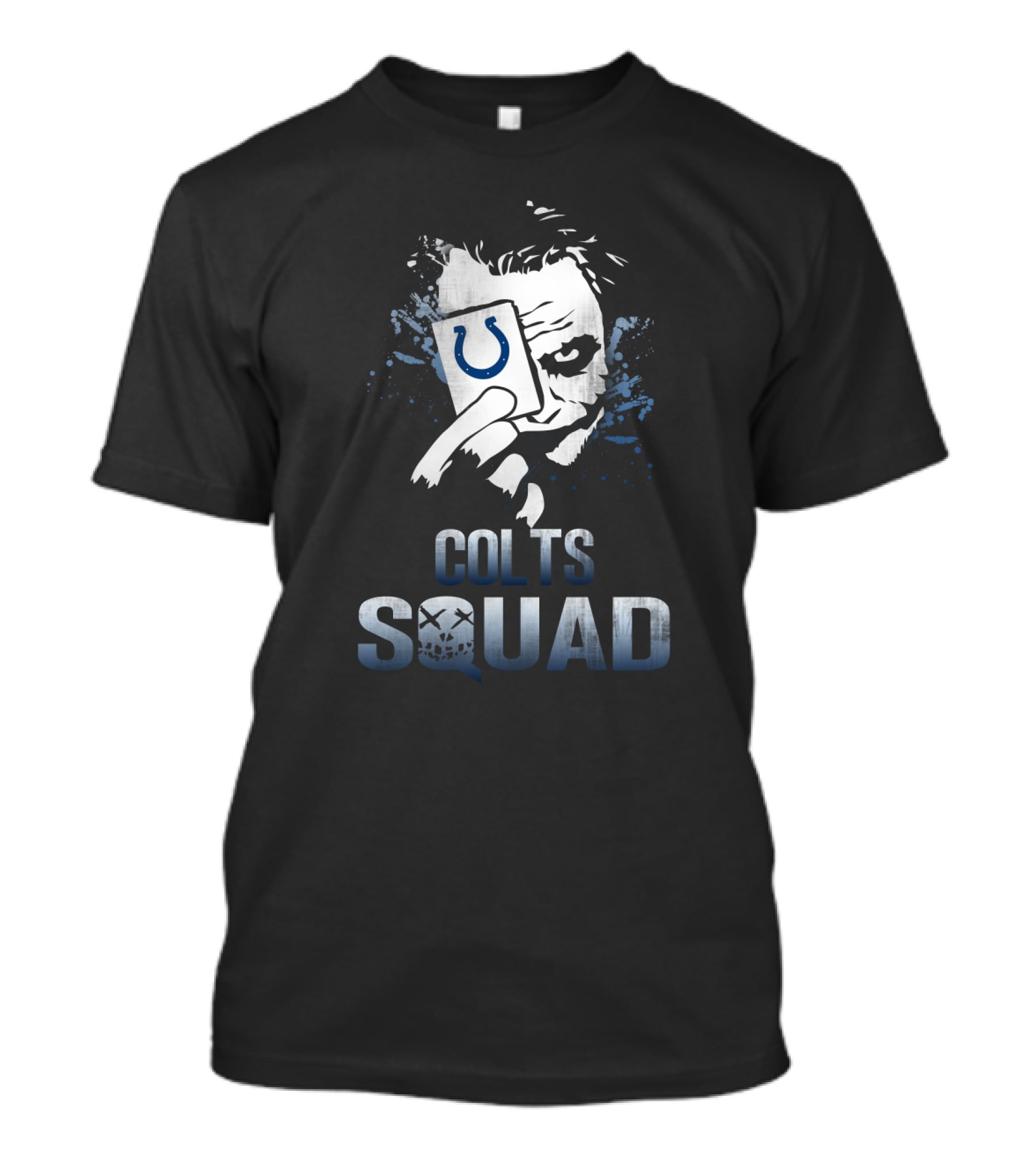 Colts Squad Joker Holding Indianapolis Colts Logo Card T-Shirt