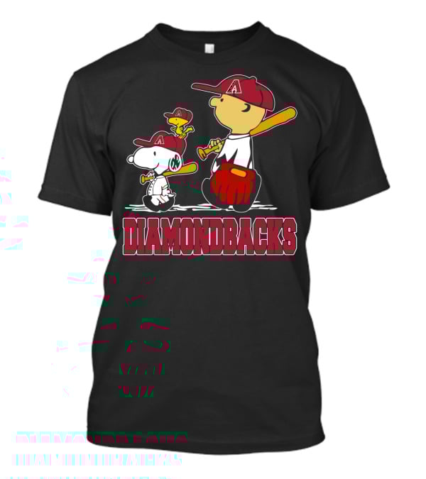 Diamondbacks Snoopy Charlie Brown Woodstock Baseball Fans T-Shirt