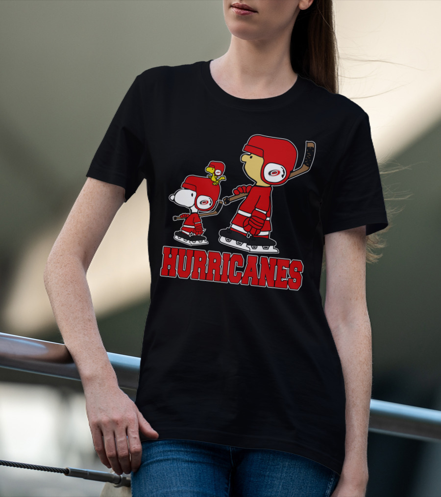 Snoopy Woodstock And Carolina Hurricanes Ice Hockey Fan Hurricanes T-Shirt