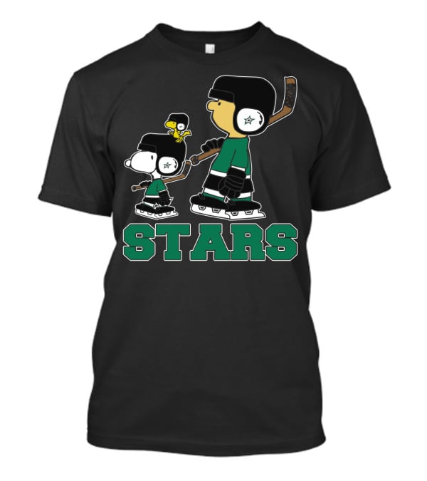 Snoopy And Woodstock Dallas Stars Hockey Team Fans With Stars T-Shirt