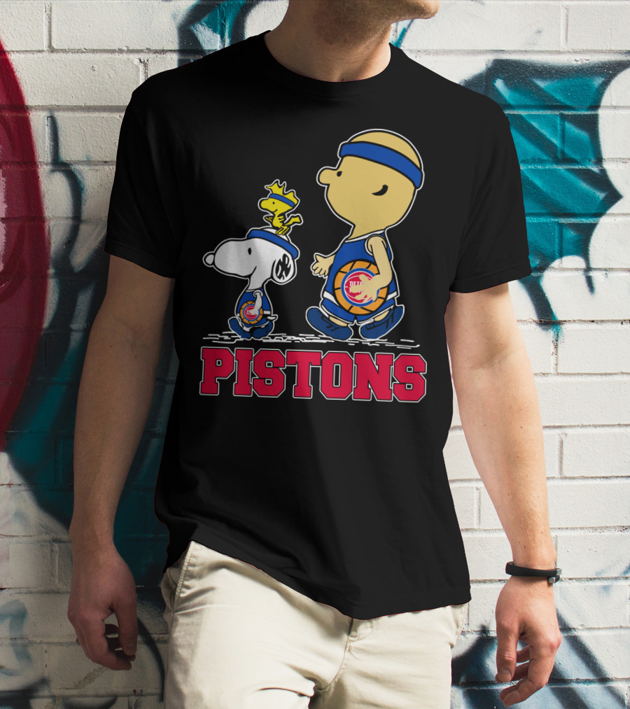 Pistons Basketball Snoopy And Woodstock Detroit Fans T-Shirt