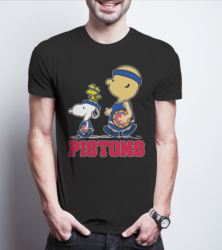 Pistons Basketball Snoopy And Woodstock Detroit Fans T-Shirt
