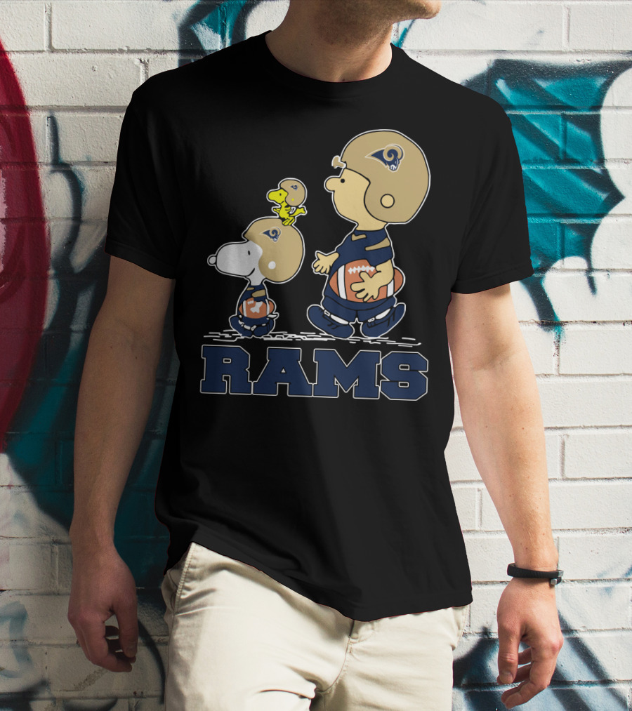 Snoopy And Los Angeles Rams Football Fans T-Shirt