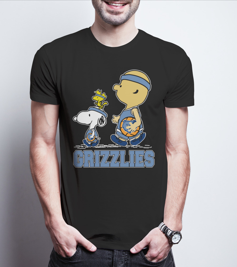 Snoopy Woodstock Charlie Brown Memphis Grizzlies Basketball Fans T-Shirt