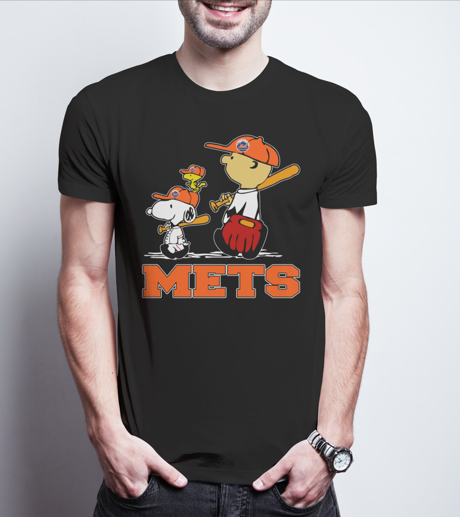 Snoopy Woodstock And New York Mets Baseball Fans T-Shirt