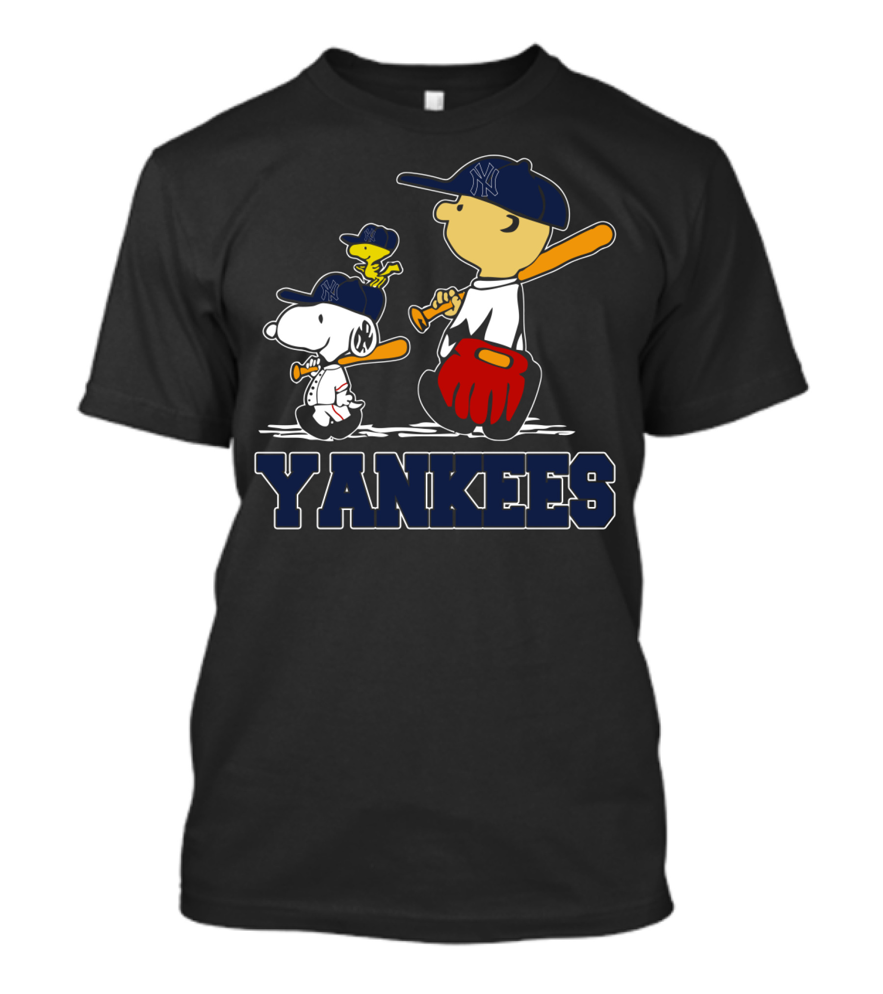 Snoopy Peanuts Characters Yankees Baseball T-Shirt