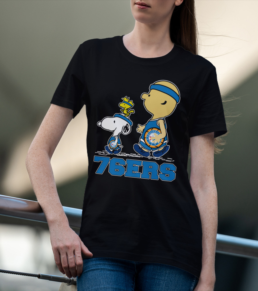 Philadelphia 76ers Snoopy Fans With Basketball T-Shirt