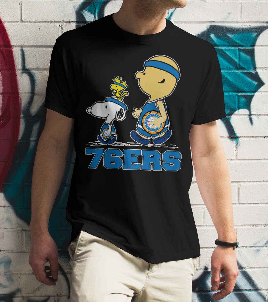 Philadelphia 76ers Snoopy Fans With Basketball T-Shirt