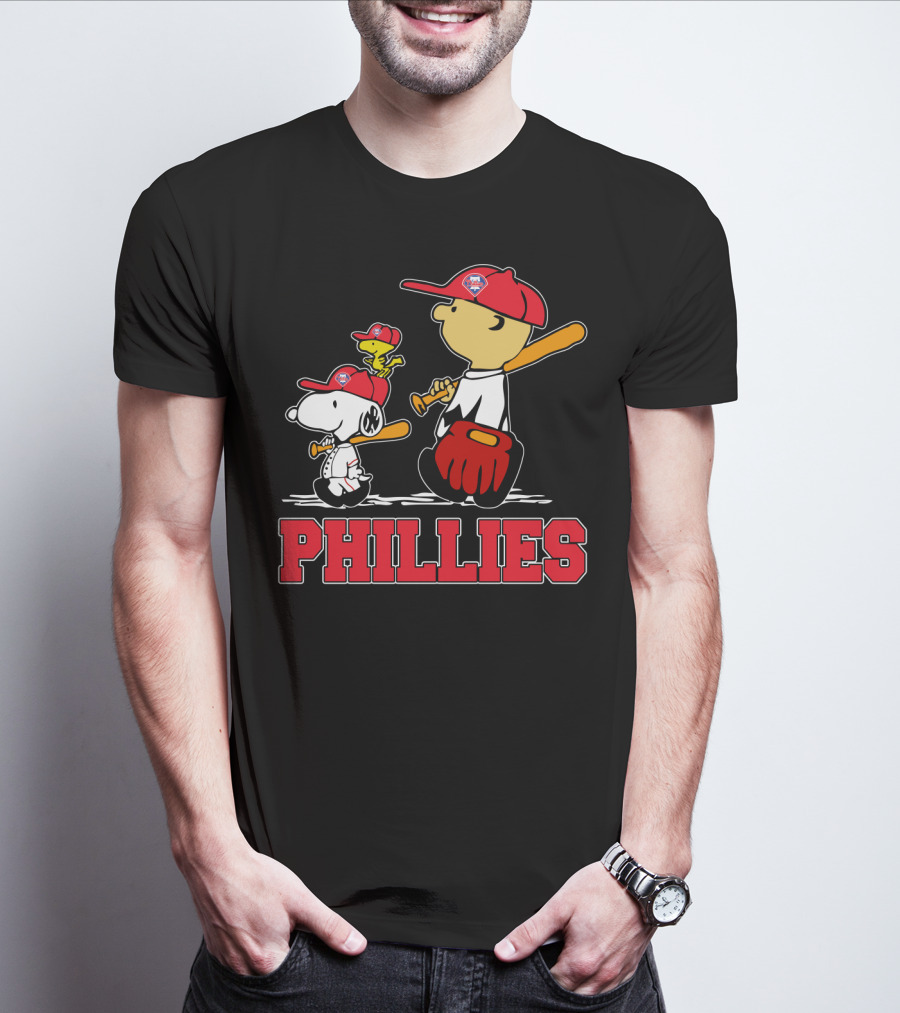 Snoopy Woodstock Phillies Baseball Fans T-Shirt