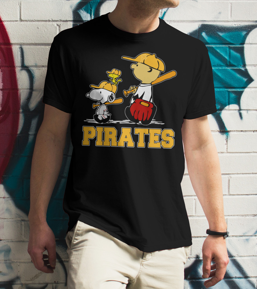 Snoopy Woodstock Pirates Baseball Fan Gear T-Shirt