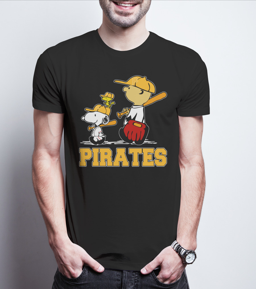 Snoopy Woodstock Pirates Baseball Fan Gear T-Shirt