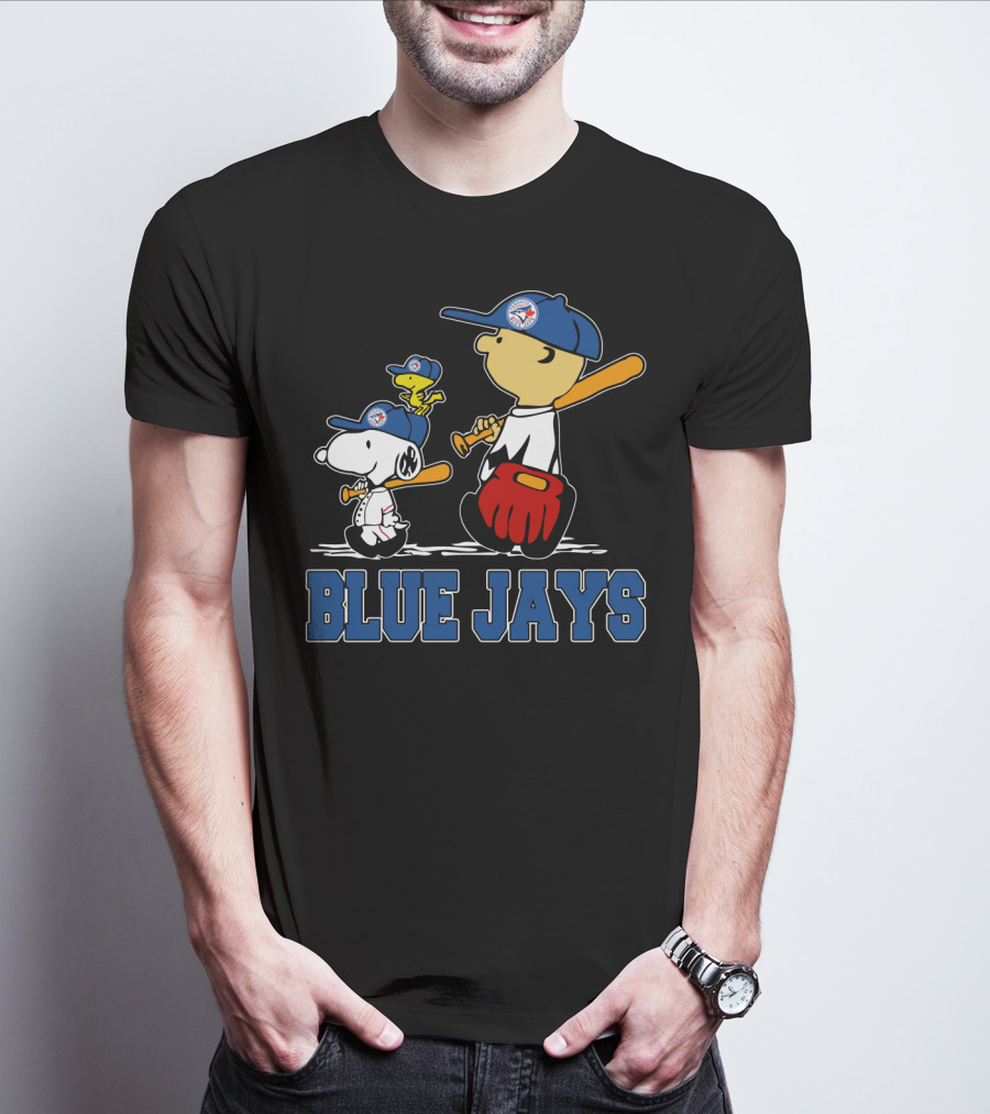Snoopy Woodstock And Blue Jays Baseball Fans T-Shirt