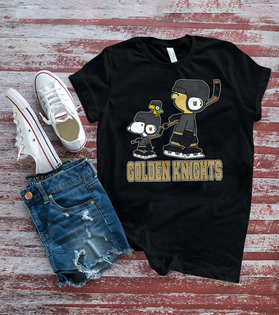 Snoopy And Woodstock Vegas Golden Knights Hockey Fans T-Shirt