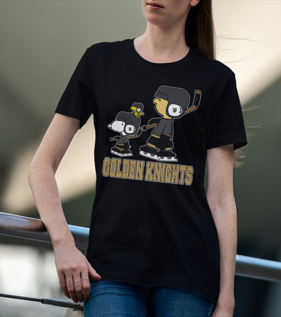 Snoopy And Woodstock Vegas Golden Knights Hockey Fans T-Shirt