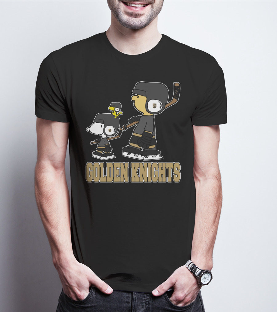 Snoopy And Woodstock Vegas Golden Knights Hockey Fans T-Shirt