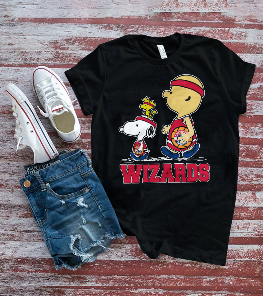 Wizards Snoopy And Woodstock With Basketball Team T-Shirt