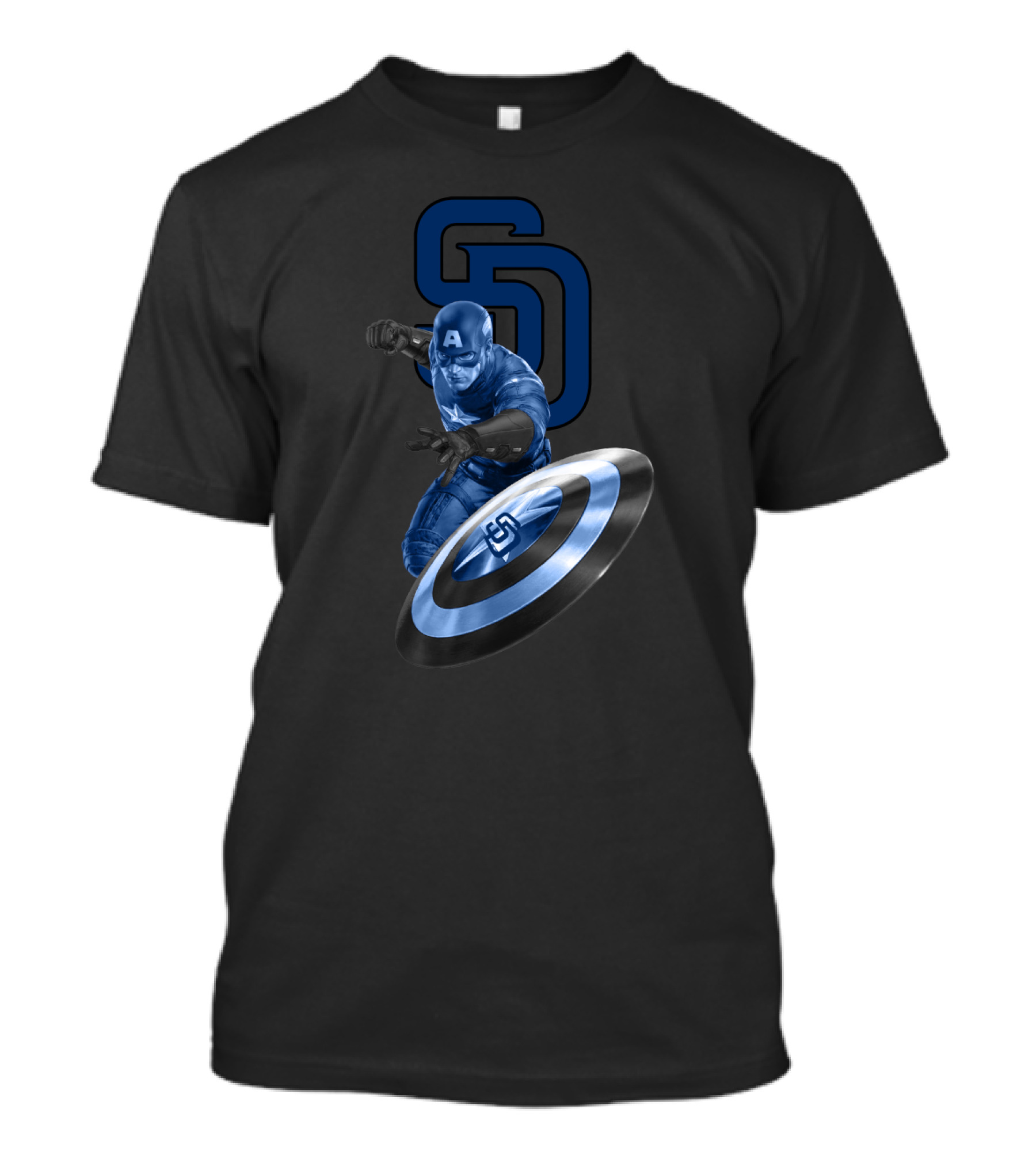 San Diego Padres Captain America Shield Crossover T-Shirt