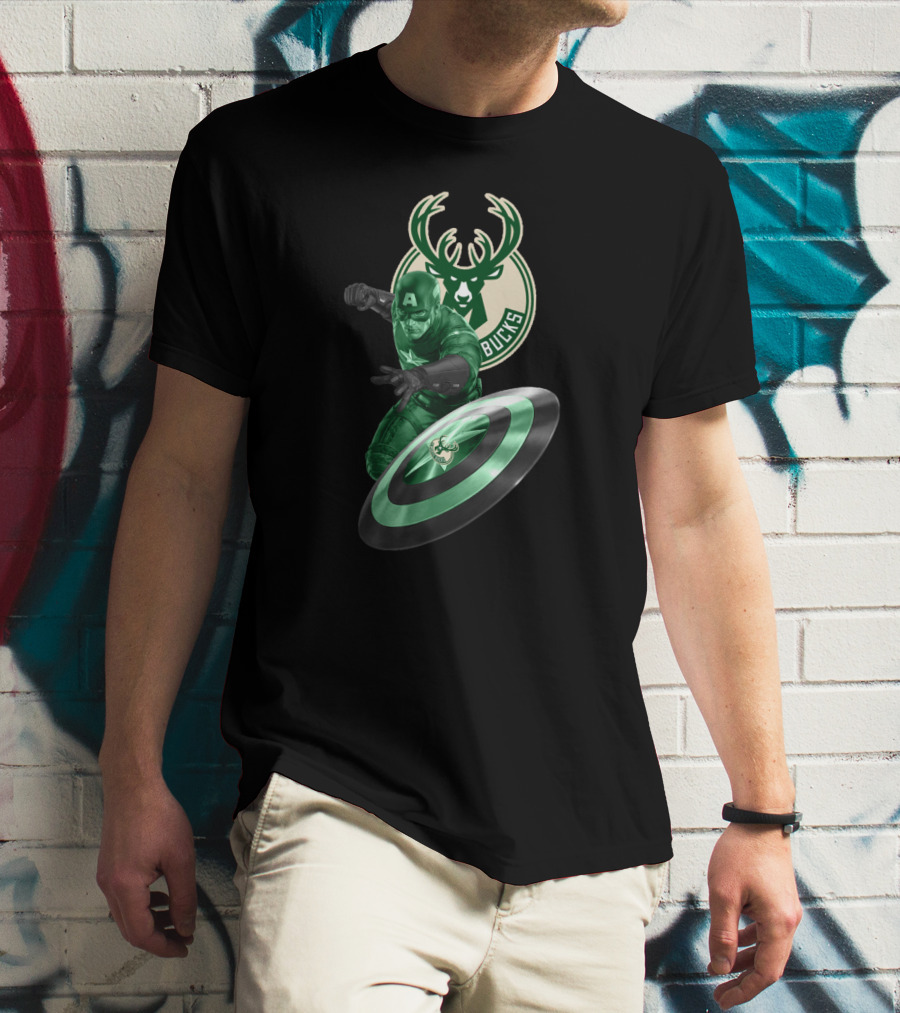 Milwaukee Bucks Captain America Collaboration T-Shirt