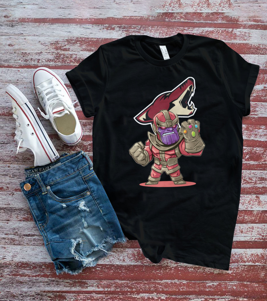 Thanos Arizona Coyotes Fans Crossover Infinity Gauntlet Nhl T-Shirt