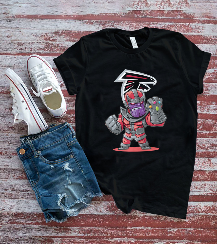 Thanos Atlanta Falcons Infinity Gauntlet Logo Mashup T-Shirt