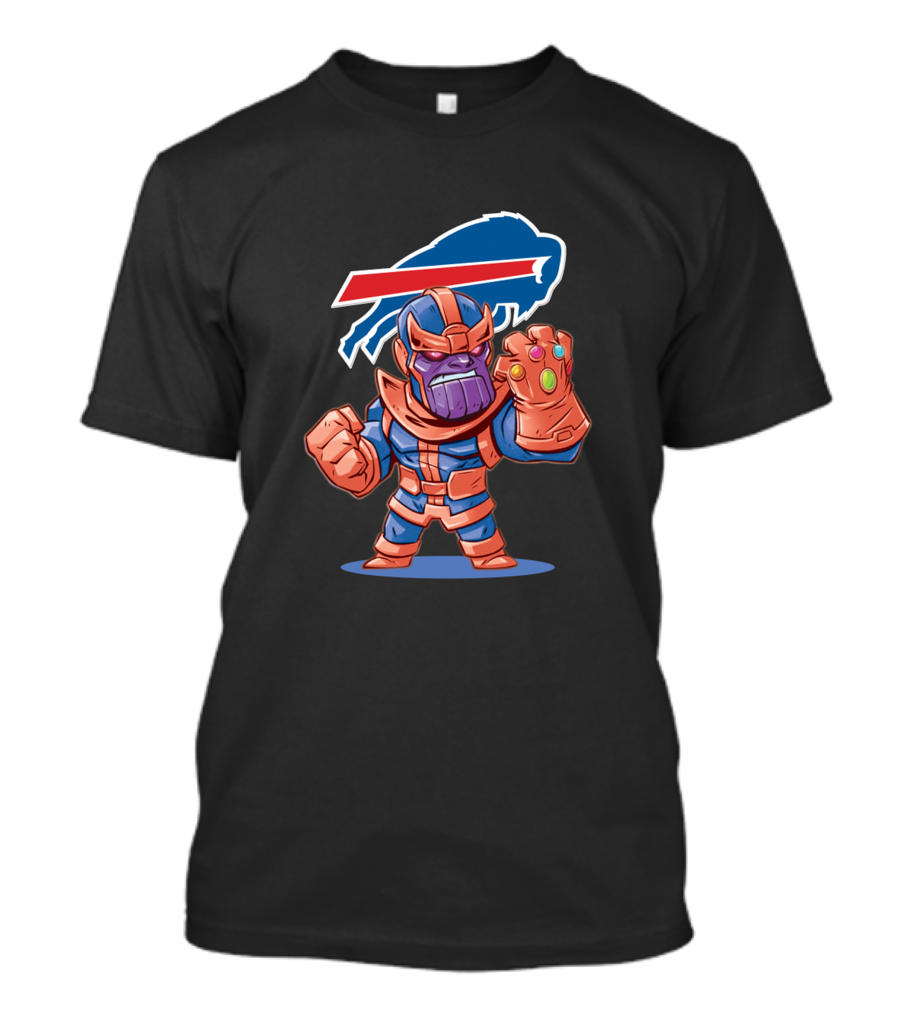 Thanos With Buffalo Bills Logo Fandom Fusion T-Shirt
