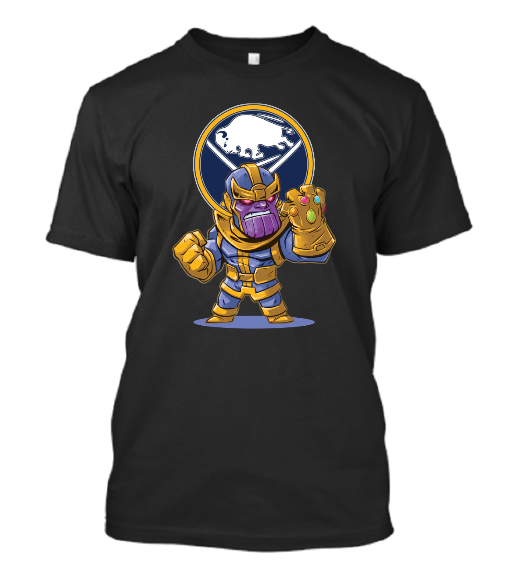 Thanos With Buffalo Sabres Logo Infinity Gauntlet T-Shirt