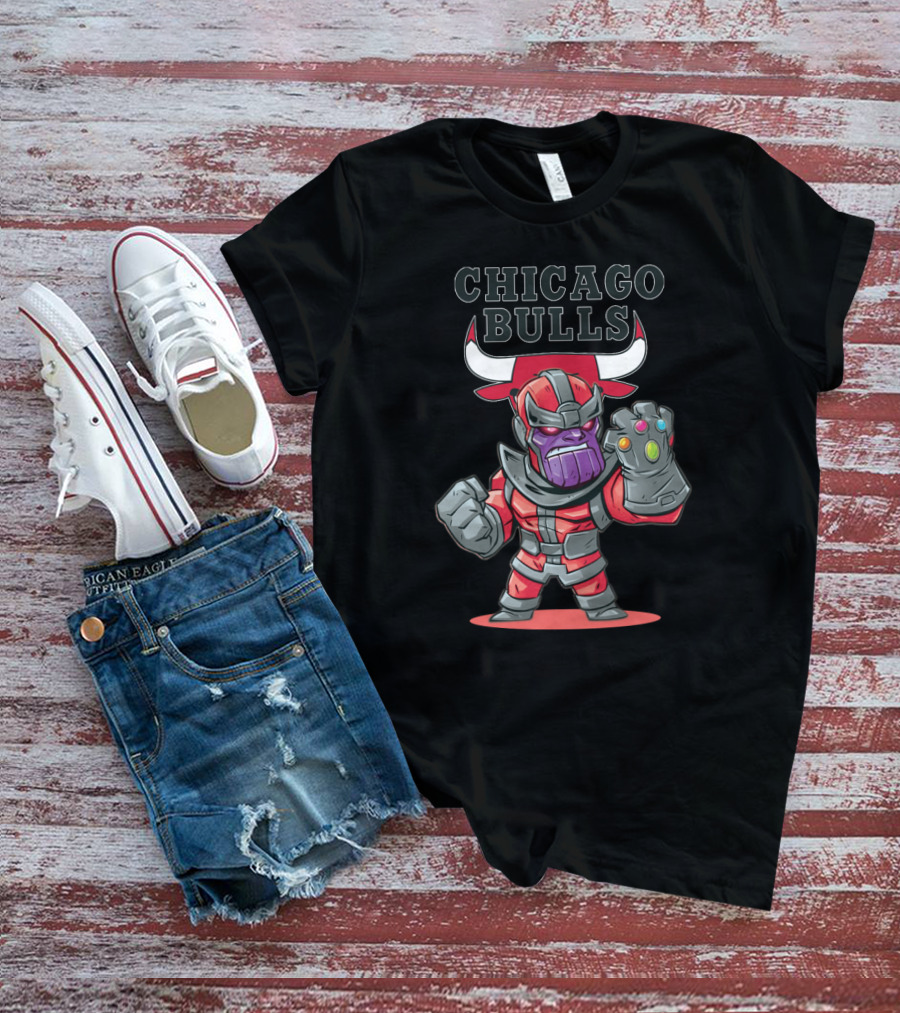 Chicago Bulls Fans Thanos Infinity Gauntlet Character T-Shirt