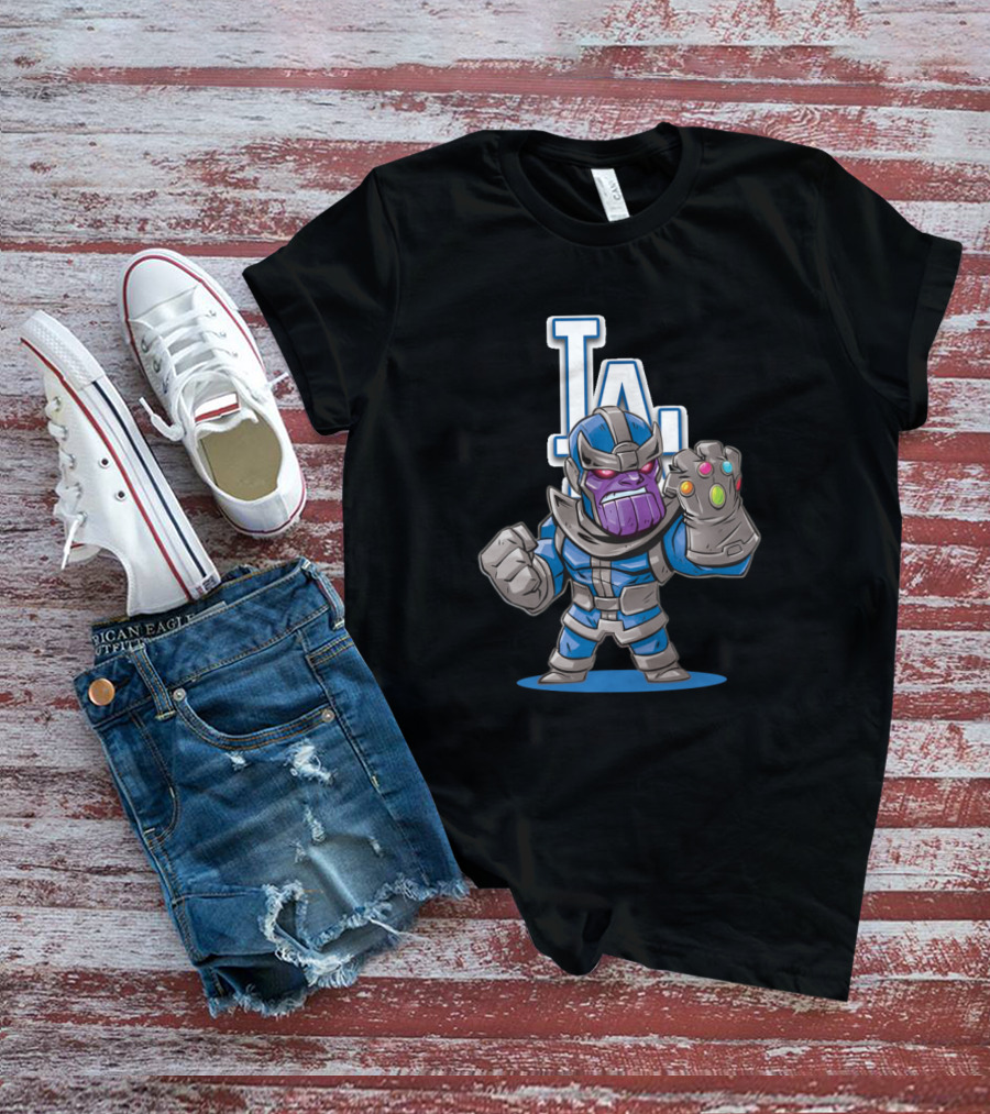 Thanos Infinity Gauntlet Los Angeles Dodgers Fans Avengers Mashup T-Shirt