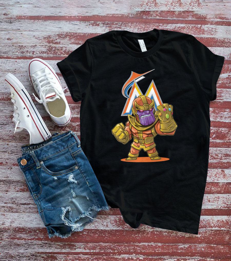 Thanos Miami Marlins Crossover Fan Fusion T-Shirt