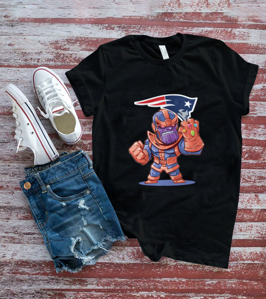 Thanos Meets New England Patriots Fans Crossover Character Mashup T-Shirt