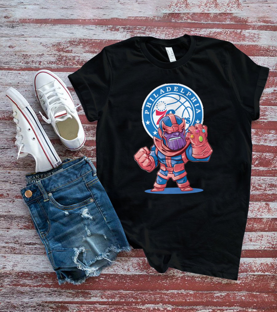 Philadelphia 76ers Marvel Thanos Crossover T-Shirt