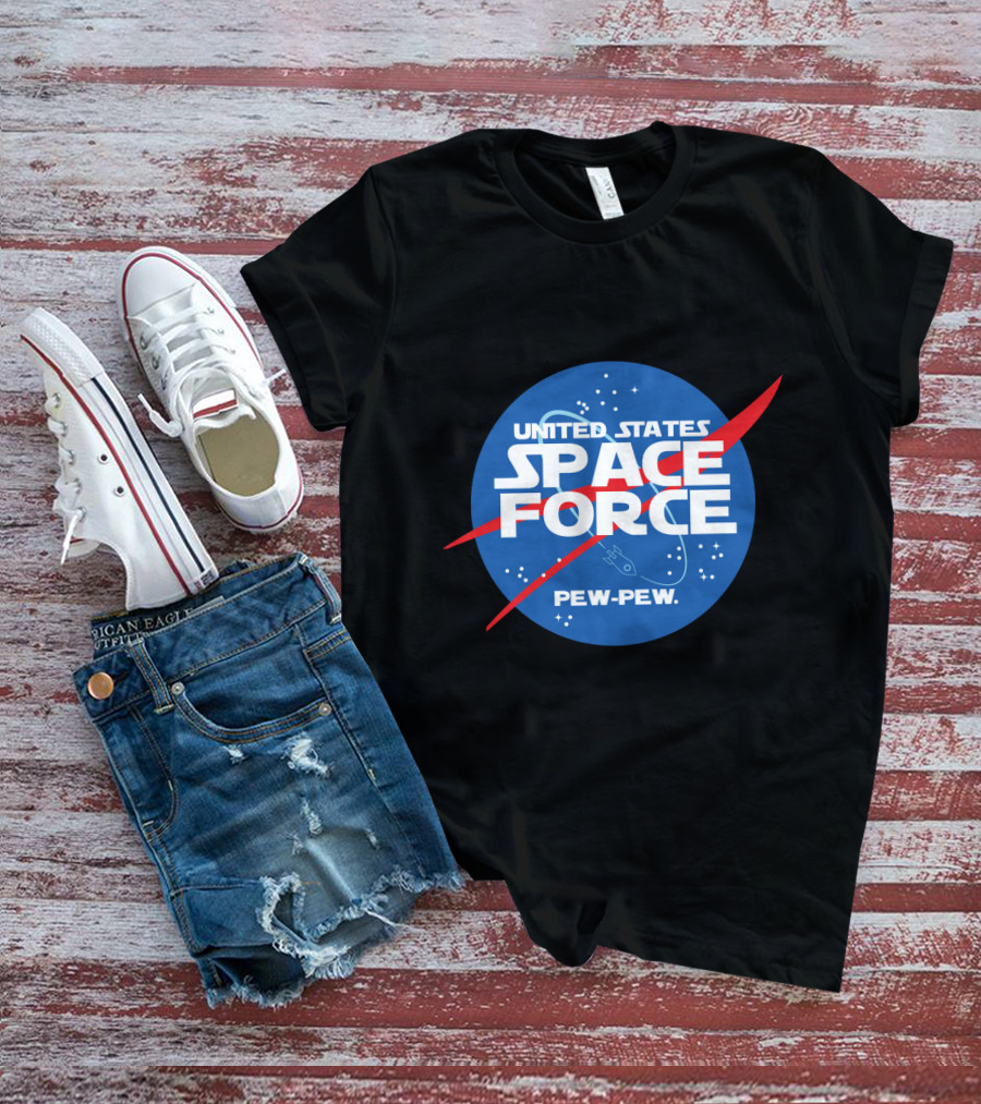United States Space Force Pew Pew Parody NASA T-Shirt