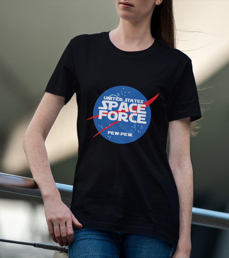 United States Space Force Pew Pew Parody NASA T-Shirt