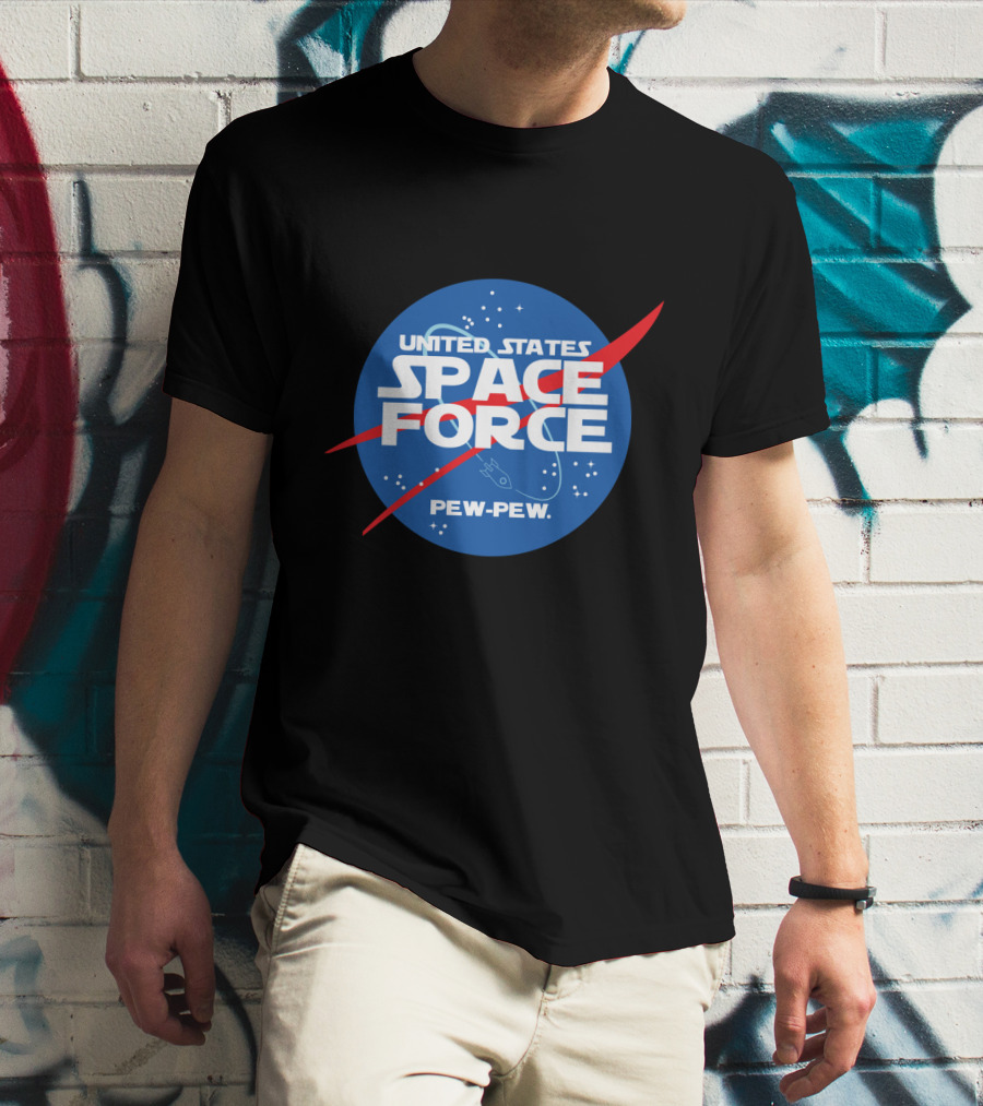 United States Space Force Pew Pew Parody NASA T-Shirt