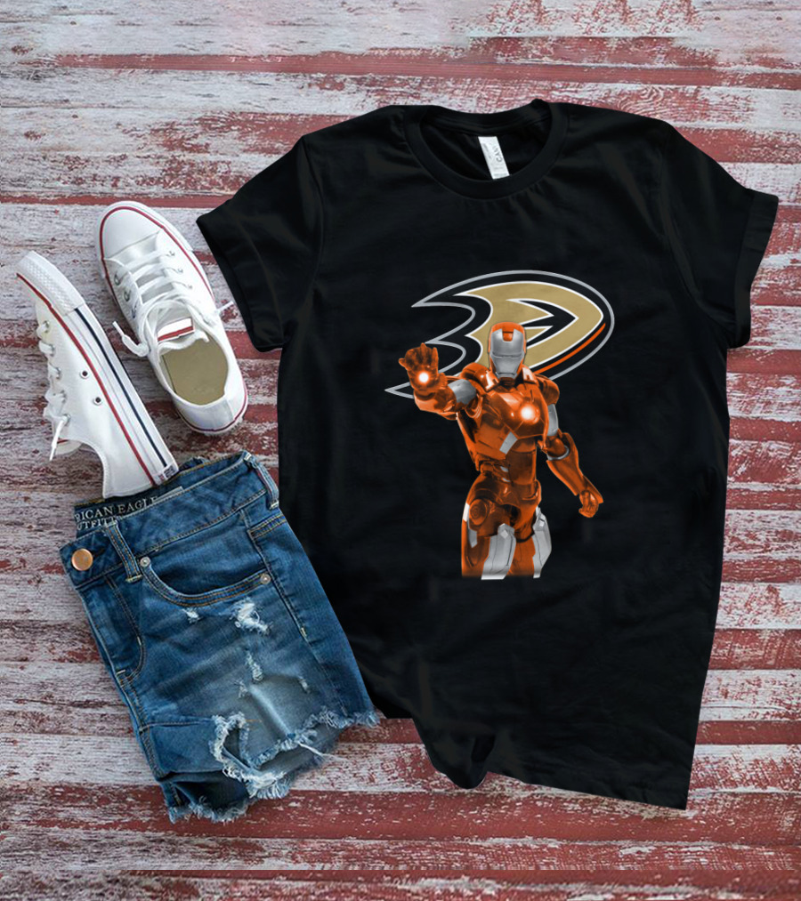Anaheim Ducks Iron Man Crossover With Iconic Team T-Shirt