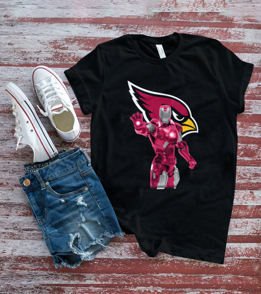 Iron Man Arizona Cardinals Fans Marvel Nfl Crossover T-Shirt