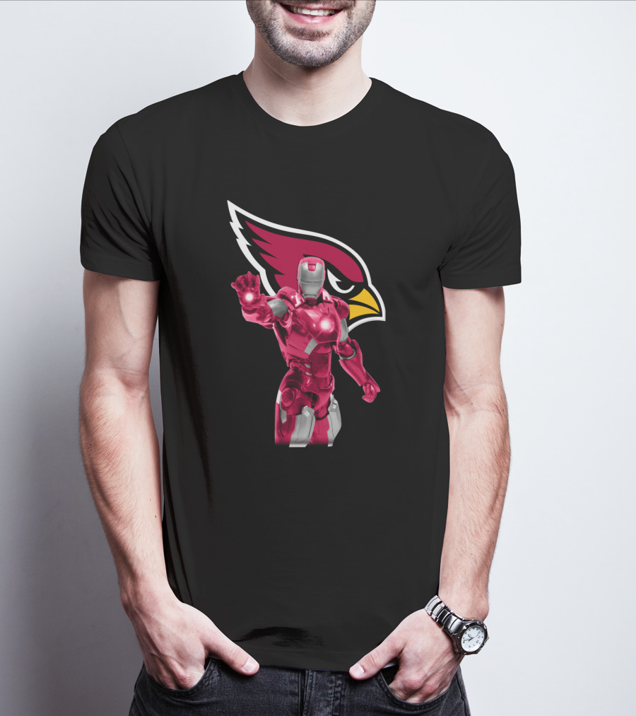 Iron Man Arizona Cardinals Fans Marvel Nfl Crossover T-Shirt