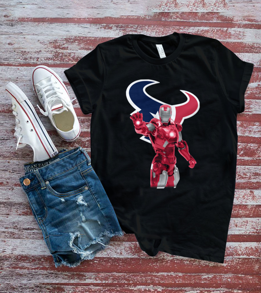 Iron Man Houston Texans Superhero Fusion For Fans T-Shirt