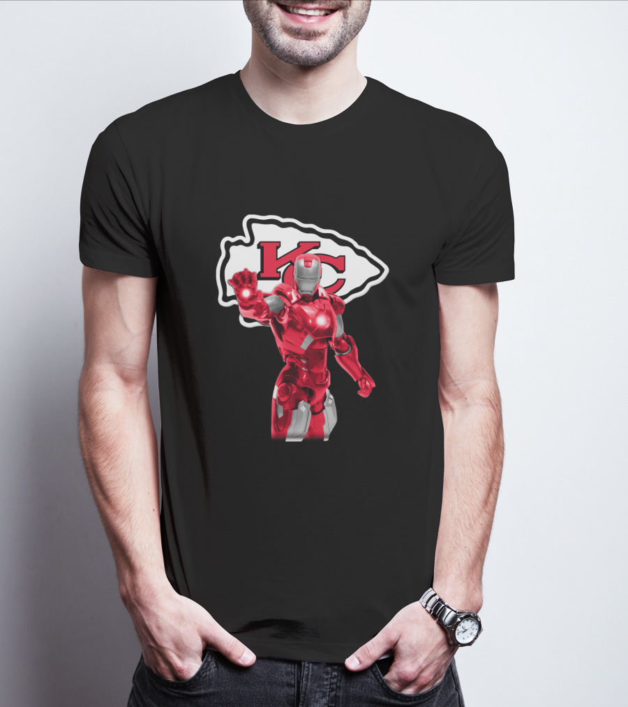 Iron Man Kc Chiefs Fans Football Enthusiasts T-Shirt