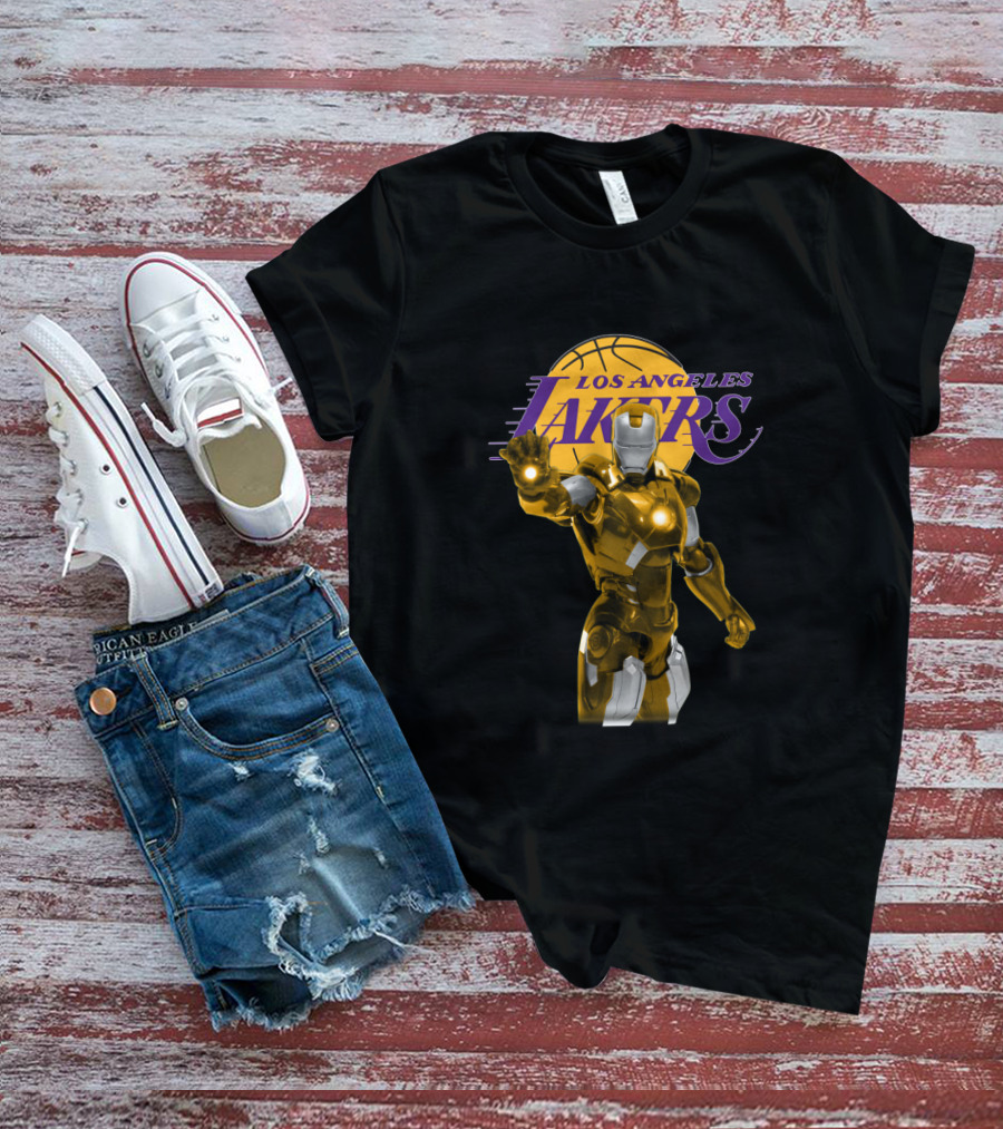 Iron Man Los Angeles Lakers Basketball Crossover For Fans T-Shirt