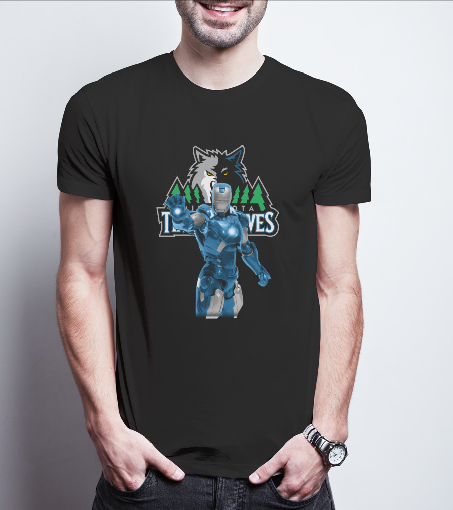 Iron Man Minnesota Timberwolves Crossover Appeal For Fans T-Shirt